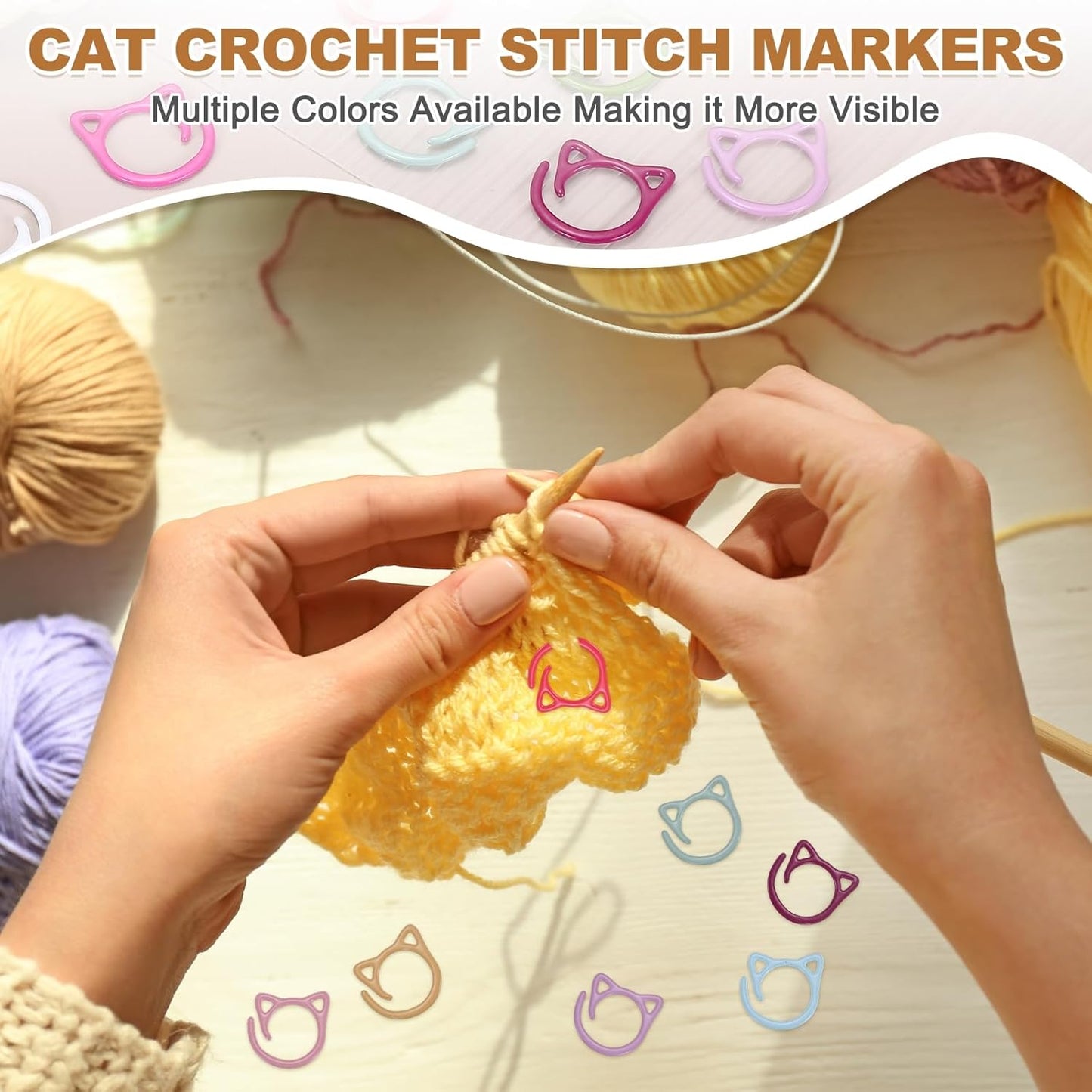 PATIKIL Cat Crochet Stitch Markers, 12 Pack Stitch Marker for Knitting Crocheting Supplies Cute Metal Spiral Knit Clip Ring Counters for Crochet Yarn DIY Crafts, Green