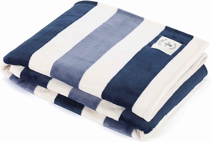 Nautica - Blanket, Ultra-Soft Plush Fleece Blanket for Bed or Couch, Lightweight Micro Flannel Throw Blanket for Year Roun...