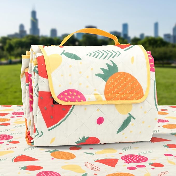 TaTalife Picnic Blankets, Portable Outside Baby Blanket, 3 Layer Picnic Mat for Camping, 79" x 59" Large Waterproof Sand P...