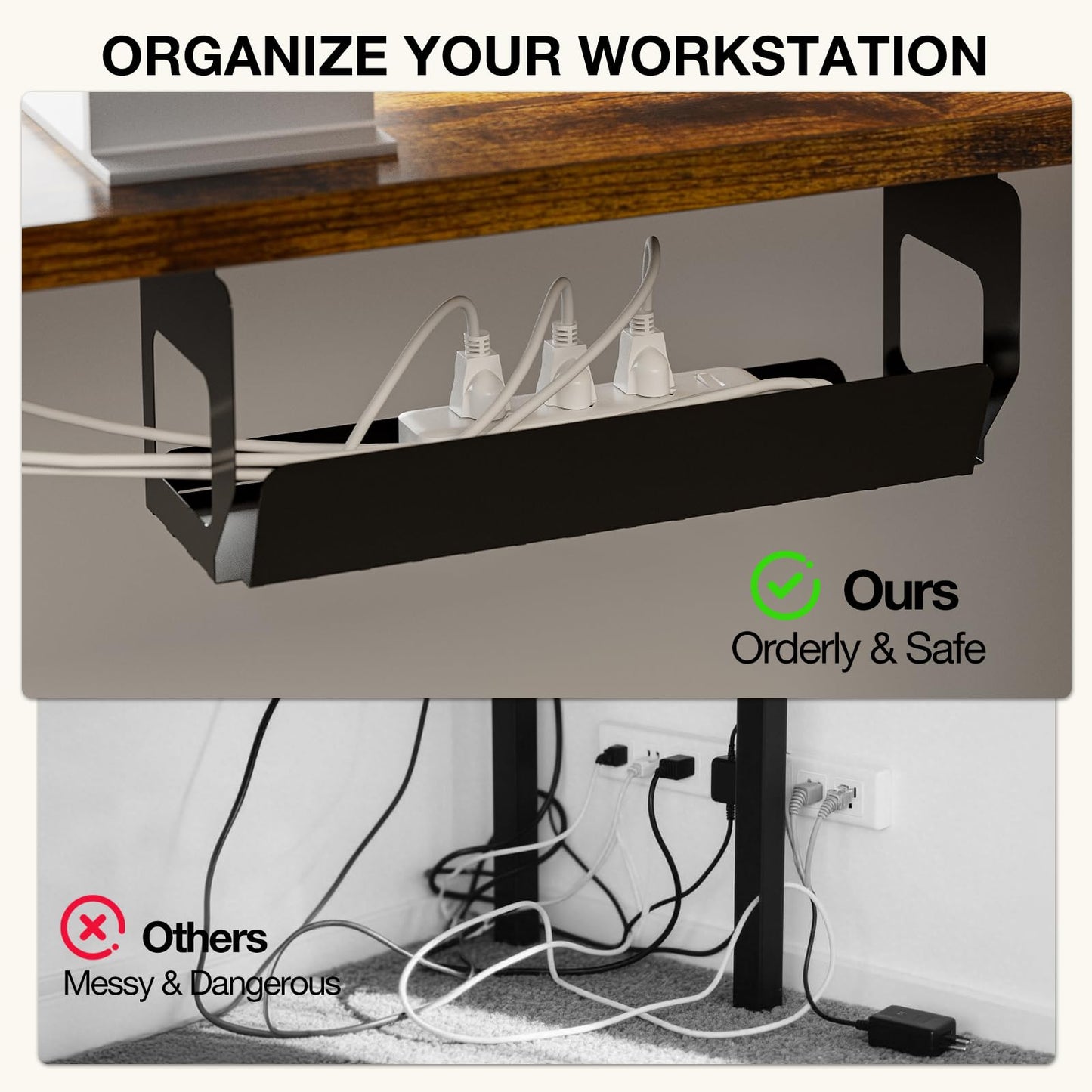 Muvai 59 Inch L Shaped Standing Desk Adjustable Height with Cable Management Tray,Gaming Electric Corner Standing Desk, Sit Stand Computer Table with Reversiable Splice Board,Rustic Brown