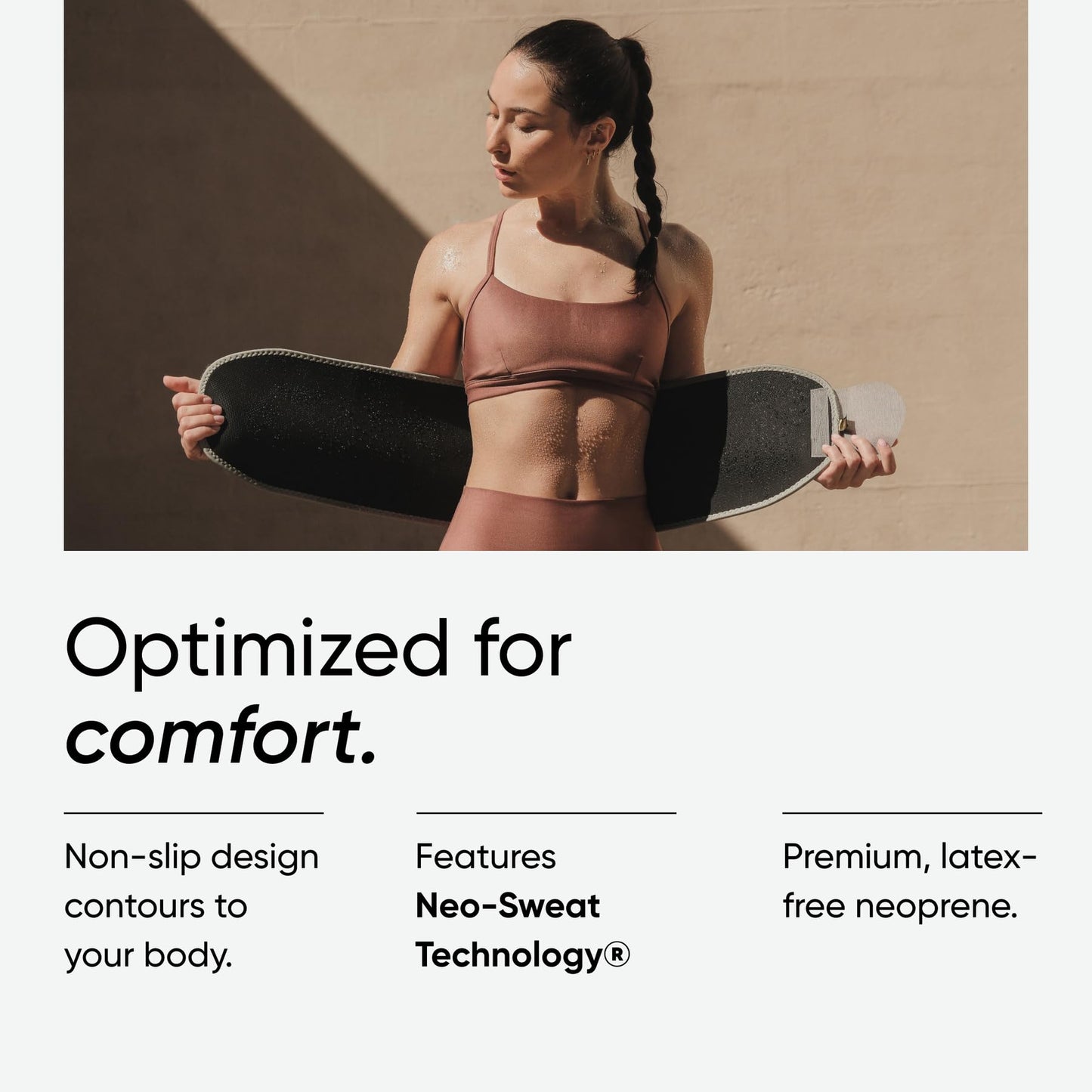 Sports Research Sweet Sweat Waist Trimmer (Core Series) - Premium Sweat Enhancing Fitness Band for Women & Men - Adjustable Fit · Latex-Free Neoprene - Matte Grey, Large