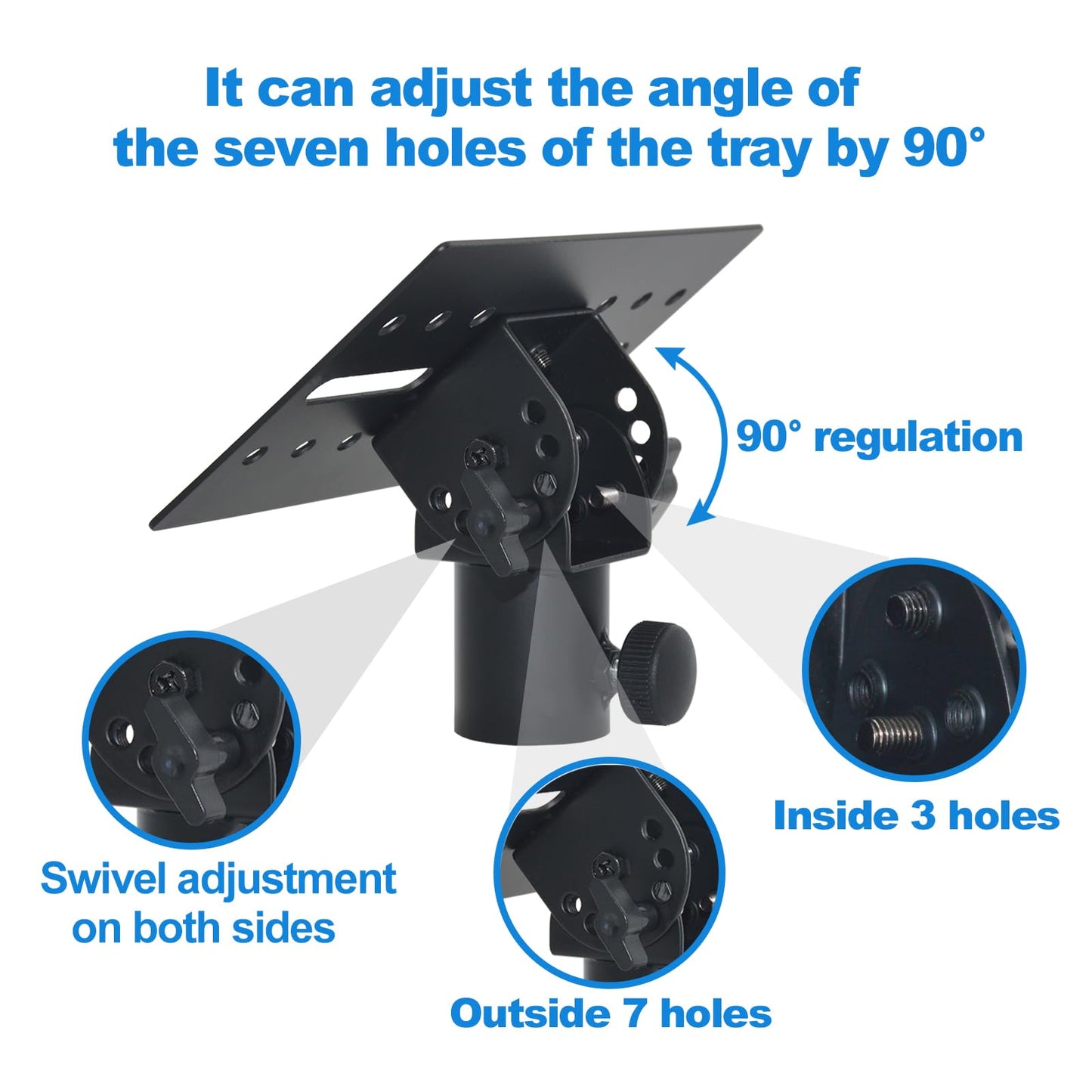 Howonder Speaker Stand Adapter, Adjustable All Metal 35Mm Speaker Adapter Top Cap,Suitable For Stage And Event Setup,Hold Up To