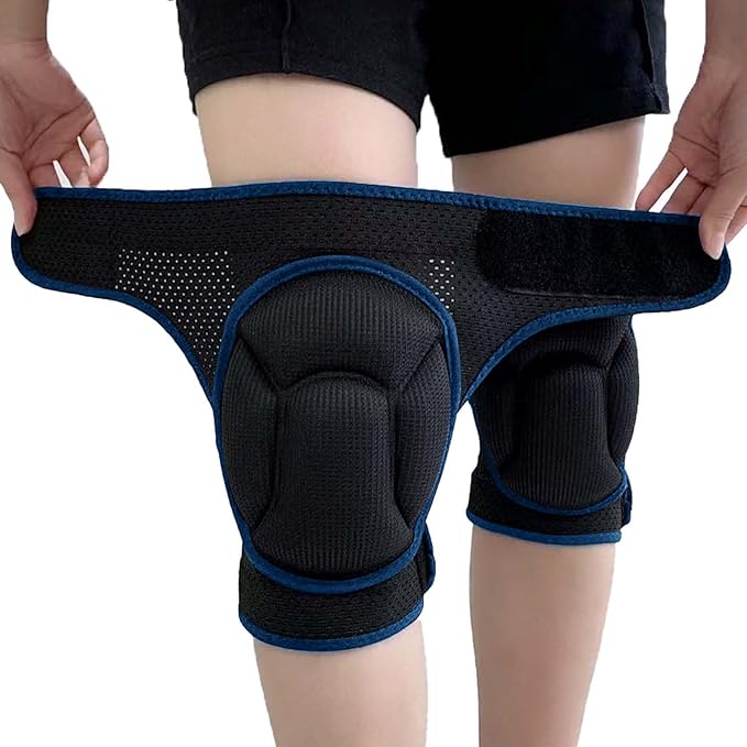 Garden Knee Pads for Men Women, Soft Knee Pad for House Cleaning Work, Comfortable Kneepads for Cleaning Floors Planting Flowers, Adjustable Knee Pads Gifts for Carpenters Painters Cleaners for Christmas, Blue M (1 pair)