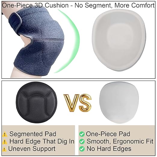 Knee pads for Men, Women Knee Pad for Gardening Kneeling Work, Flooring Kneepads with Soft Thick Foam Cushion for Weeding, Cleaning, Mechanic Knee Protector with Adjustable Strap, Black L (1 Pair)