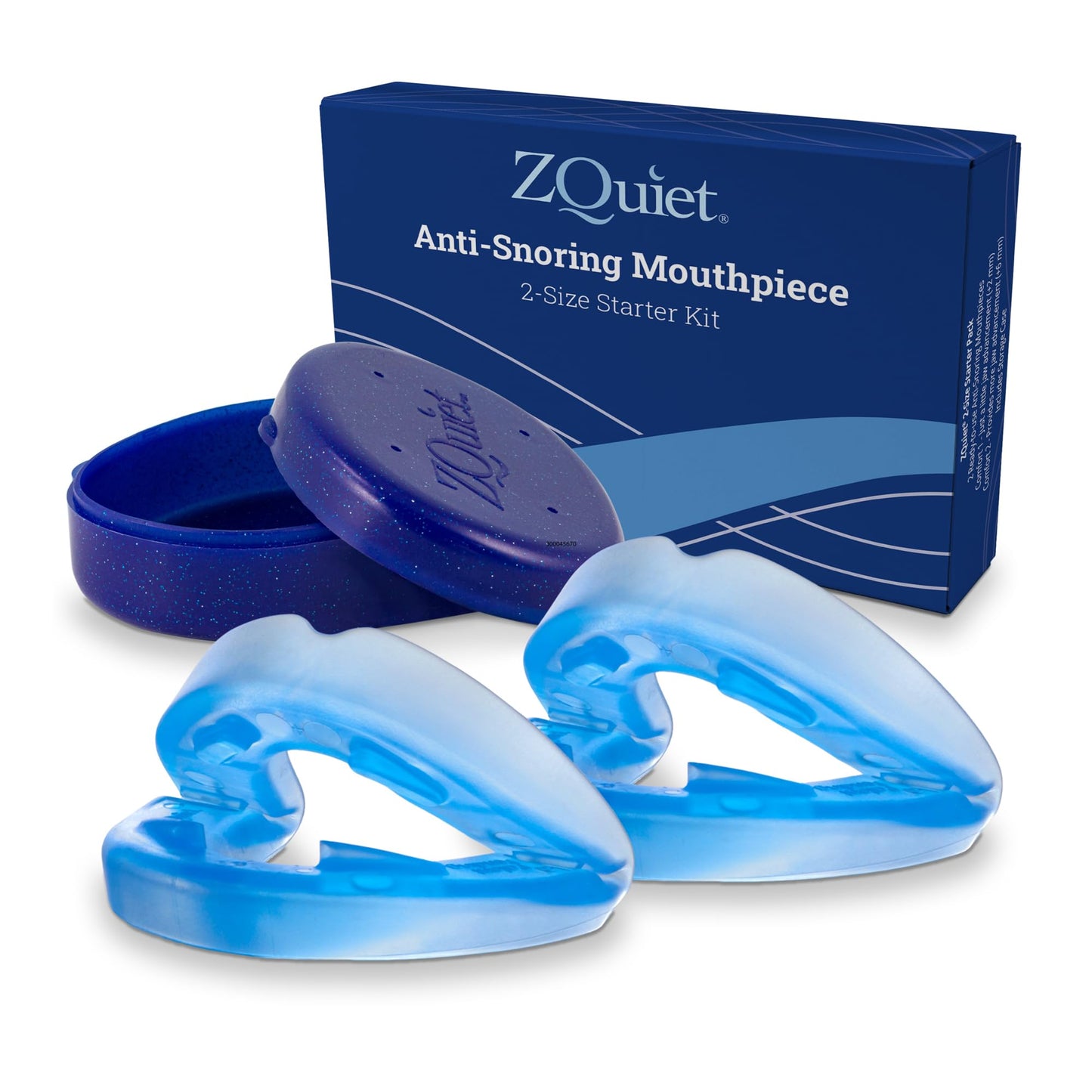 ZQuiet Anti-Snoring Starter Pack with 2 Mouthpieces, Complimentary Storage Case – FDA-Cleared Snore Stopper for Men & Women, Adjustable Comfort, BPA-Free, Non-Invasive, Sleep Aid for Snoring