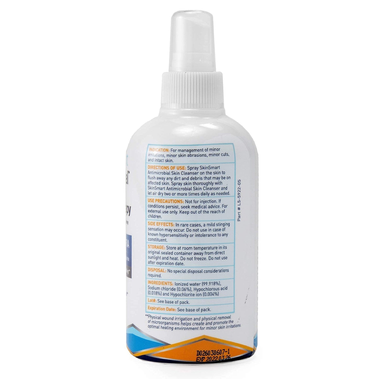 SkinSmart Antimicrobial Eczema Therapy with Hypochlorous Acid, Safely Removes Bacteria so Skin Can Heal, for Adults, Kids and Seniors, 8 Ounce Clear Spray