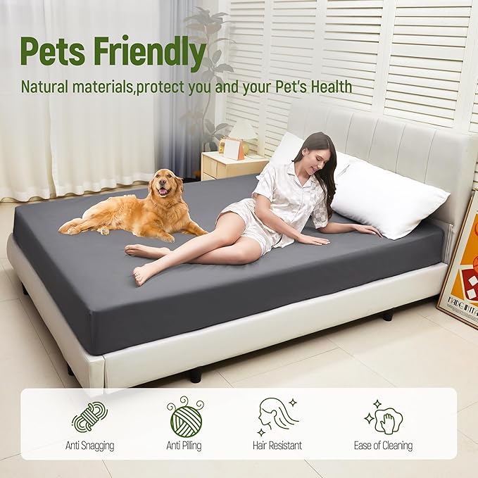 Groundingtop Bare Earth Grounding Sheets Twin Size - 90% Cotton + 10% Silver Fiber Earthing Sheets Grounded Well Bed Sheet - Conductive Earth Fitted Sheet for Better Sleep(Gray, Twin,35 * 75 * 15inch)