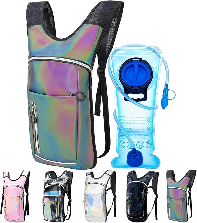 CTSAYCTL Hydration Backpack,Water Backpack with 2L Water Bladder,Festival Essential-Rave Hydration Pack,Lightweight Insula...