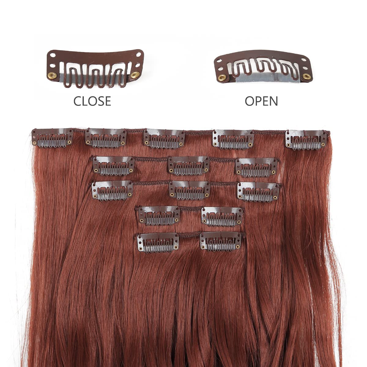 HSPJHTM Hair for Extensions Wave Auburn Hair Extension Clip on Hair Extentions for Women Halloween 18  Synthetic 5PCS Long Wavy