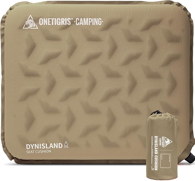 ONETIGRIS Inflatable Seat Cushion - Lightweight & Waterproof Inflatable Camping Seat Cushion Travel Cushion Stadium Seat Office Chair Car Pad