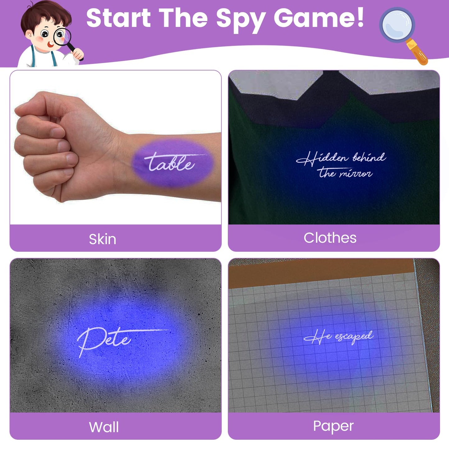 Invisible Ink Pen,36PCS Spy Pens with UV Light for Kids,Party Favors Toys for Girls Boys,Classroom Prizes Magic Markers for Students,Writing Secret Messages for Birthday Halloween Christmas Party