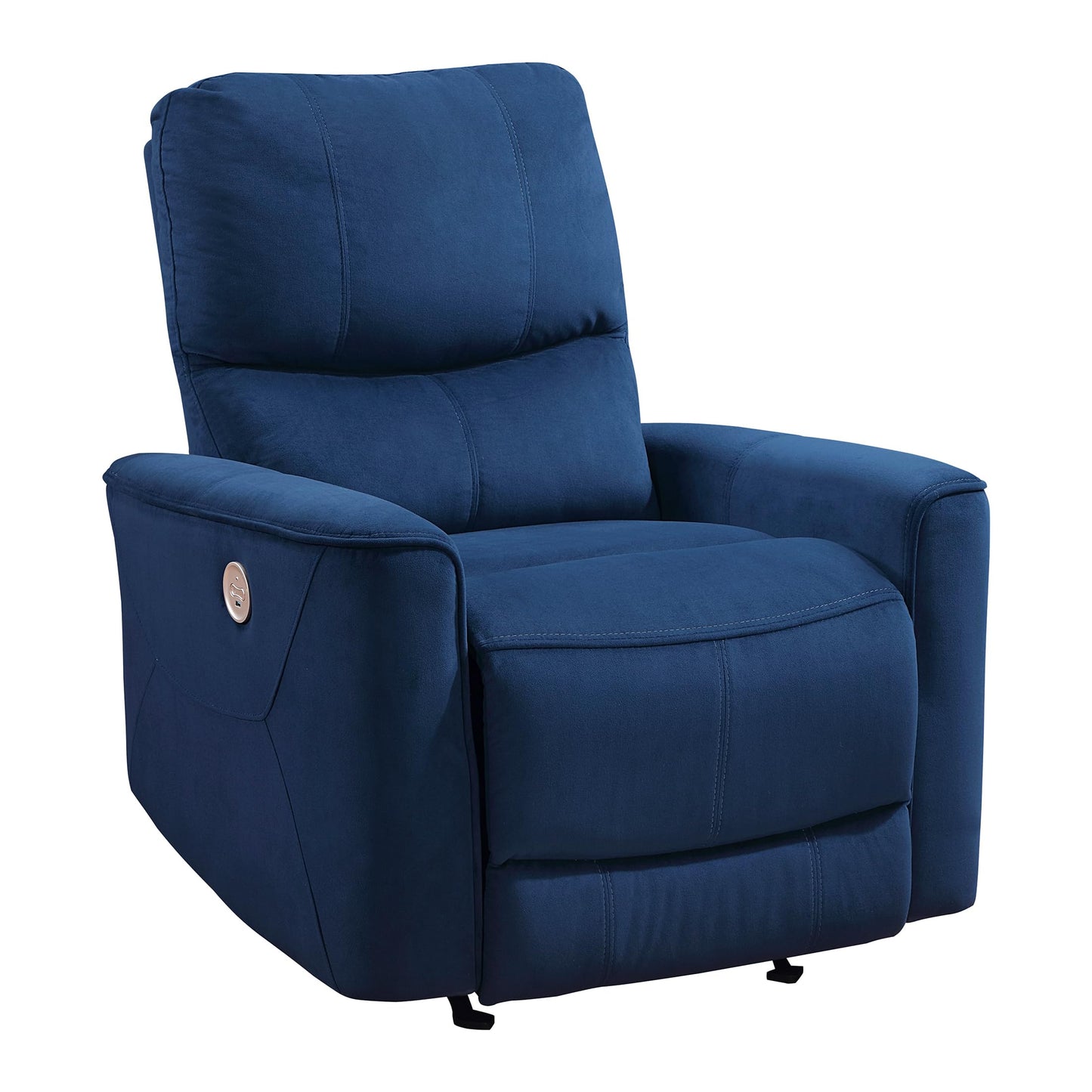 Lexicon Power Recliner Chair Living Room Velvet Reclining Sofa Chair, Home Theater Seating, Power Rocker Recliner Sofa Chair for Living Room/Office/Apartment, Navy