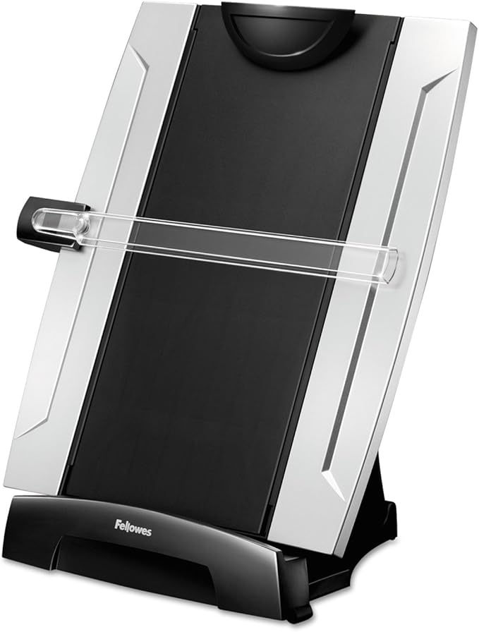 Fellowes Office Suites Desktop Copyholder with Memo Board, Black/Silver (8033201), 15" x 10.3" x 6"