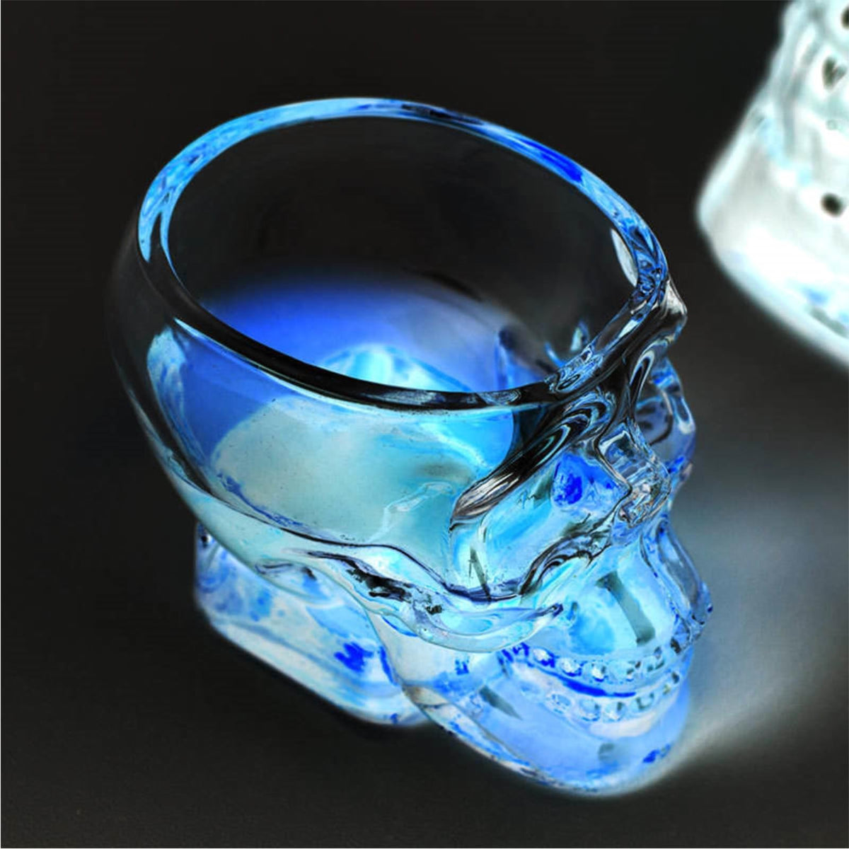 Afiemire Clear Glass Novelty Skull Shot Glass For Whiskey，Halloween Skull Glass Wine Glass ，Decorative Halloween Drinkware，Vodka, And Cocktail Holiday Gifts - 2.6 Oz, Set Of 2