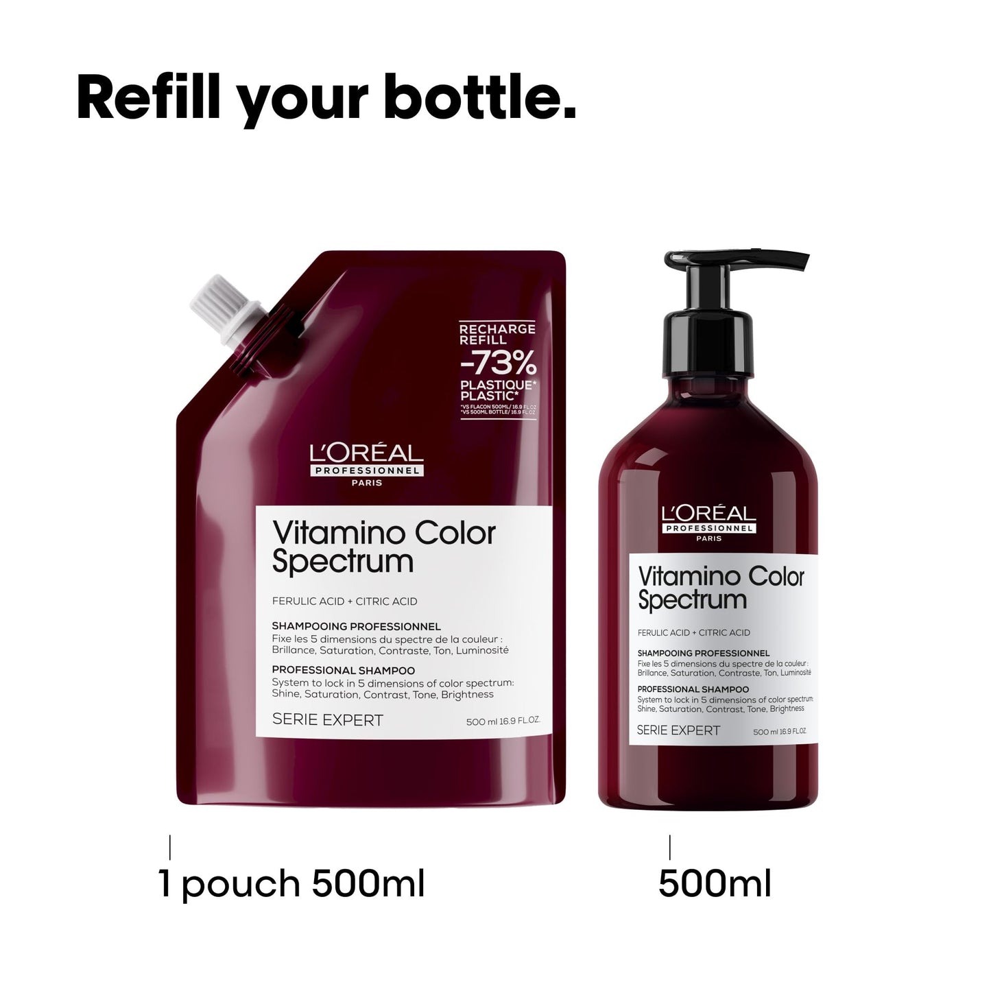 L'Or  al Professionnel Paris Vitamino Color Spectrum Shampoo - Locks In Day 1 Color Vibrancy, Ultra High Glass Shine, Nourishes