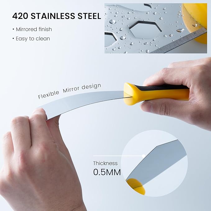 VOOMEY Putty Knife Set, 420 Stainless Steel Paint Scraper Tools,Taping Knives 6pcs, Drywall Knife Set Used for Renovating Old Walls, Applying Putty, Removing Wallpaper