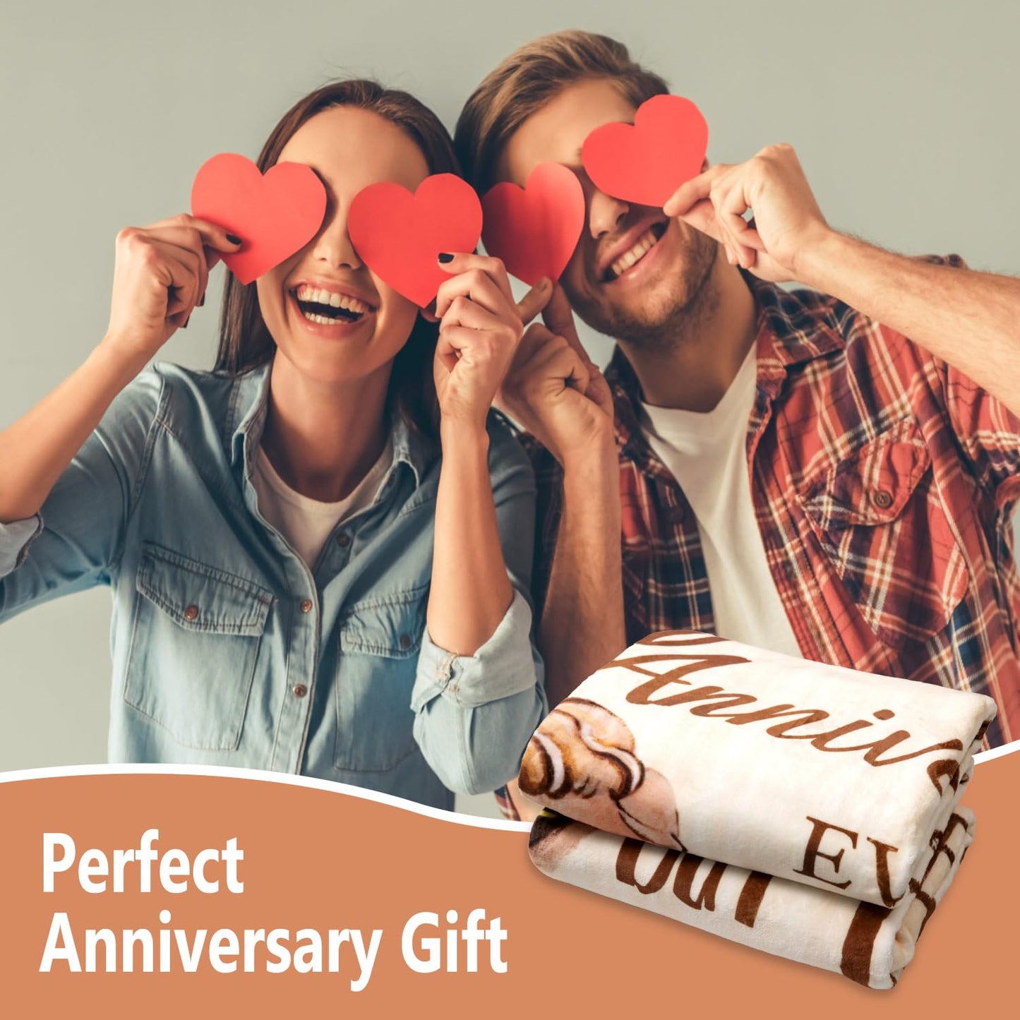 Wedding Anniversary Blanket Gifts for Couple Husband Wife Happy Anniversary 50" X 60" Soft Throw Blanket Anniversary Present for Parents