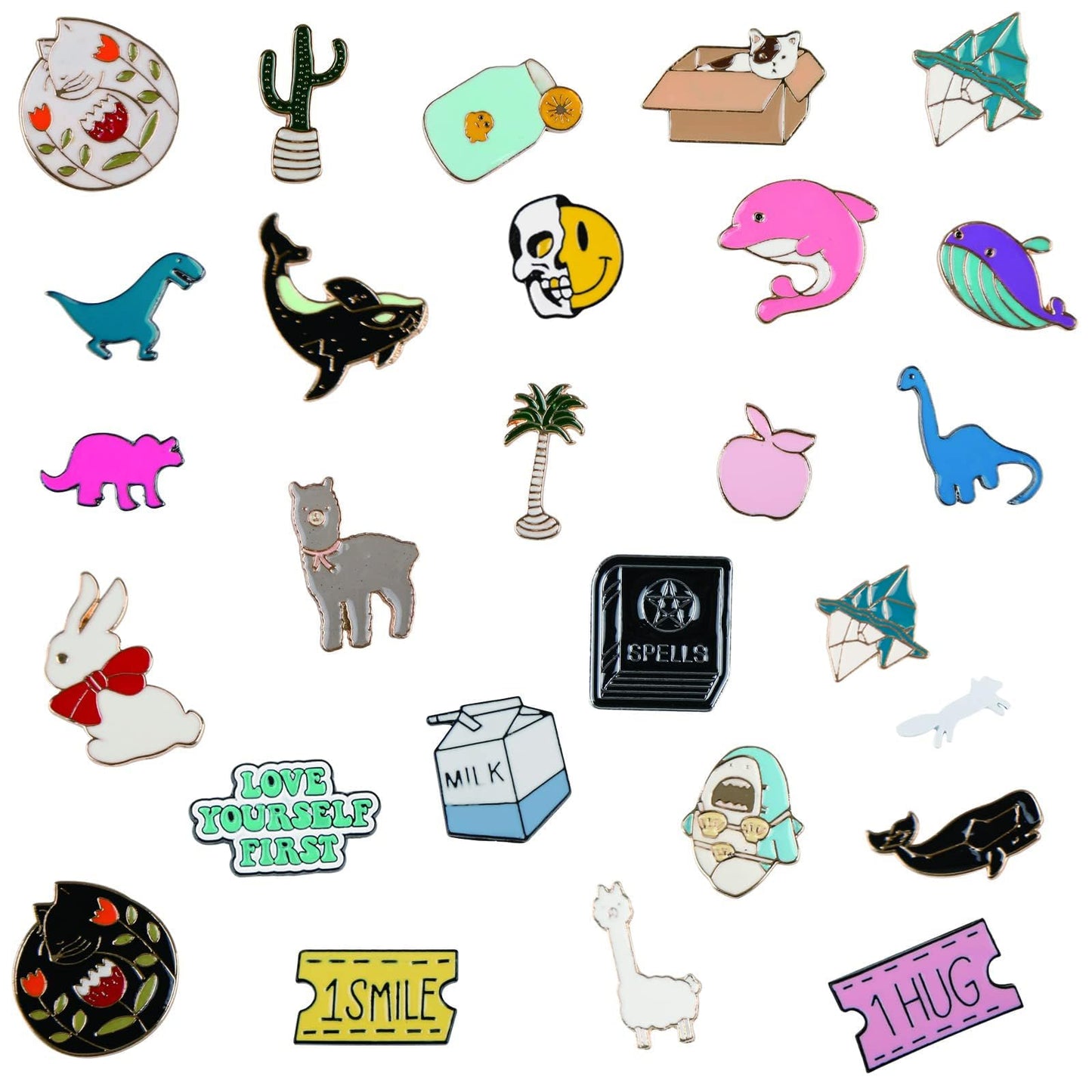 Mixed Enamel Lapel Brooch Pin Set 20 Pieces | Decoration for Backpack, Hat and Jacket | Birthday Christma Holiday Gift for Frien