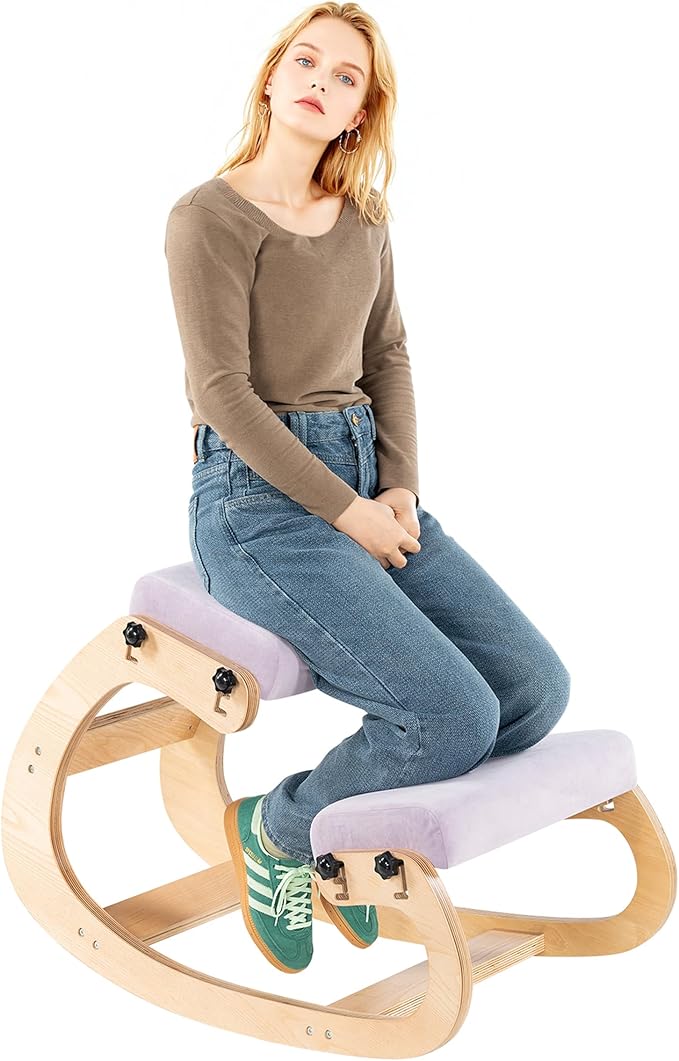 VDNEND Knee Chair Ergonomic for Office,Rocking Kneeling Chair Desk,Adjustable Posture Chairs for Relieve Neck or Back Pain,Balance Chairs for Work,Meditation,Home,Gifts for Men,Women,Her,Him