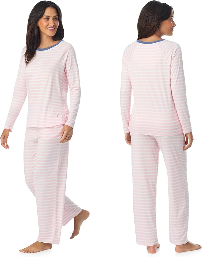 Cuddl Duds Womens Matching Pajama & Lounge Set - Lightweight Long Sleeve PJ Shirt & Pants - Sleepwear & Loungewear Sets