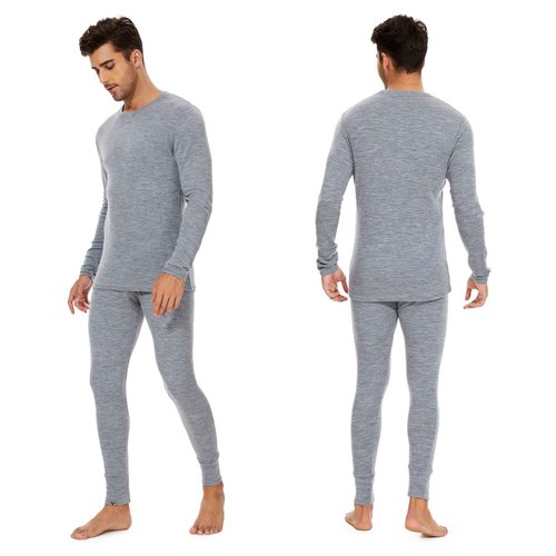 MERINNOVATION Merino Wool Base Layer Set for Men 100% Merino Wool Thermal Underwear Long Sleeve and Bottom