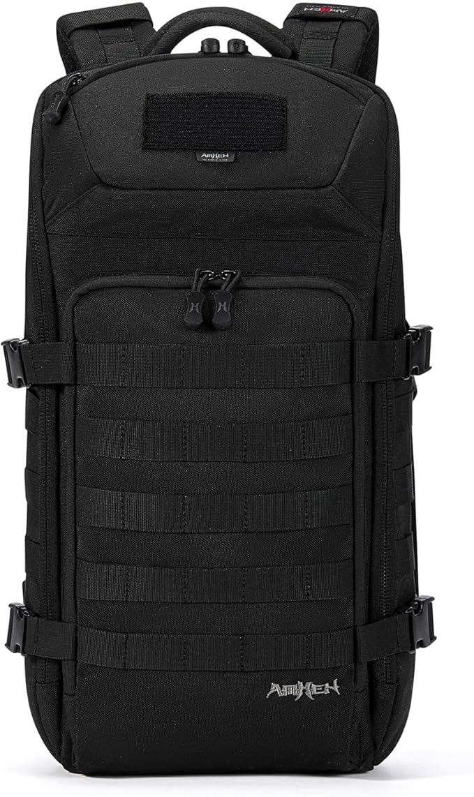 AMHEH Tactical Backpack Military Slim Army Bag Molle Daypack 20L Outdoors Hiking Camping Travel EDC Pack with Multiple Poc...