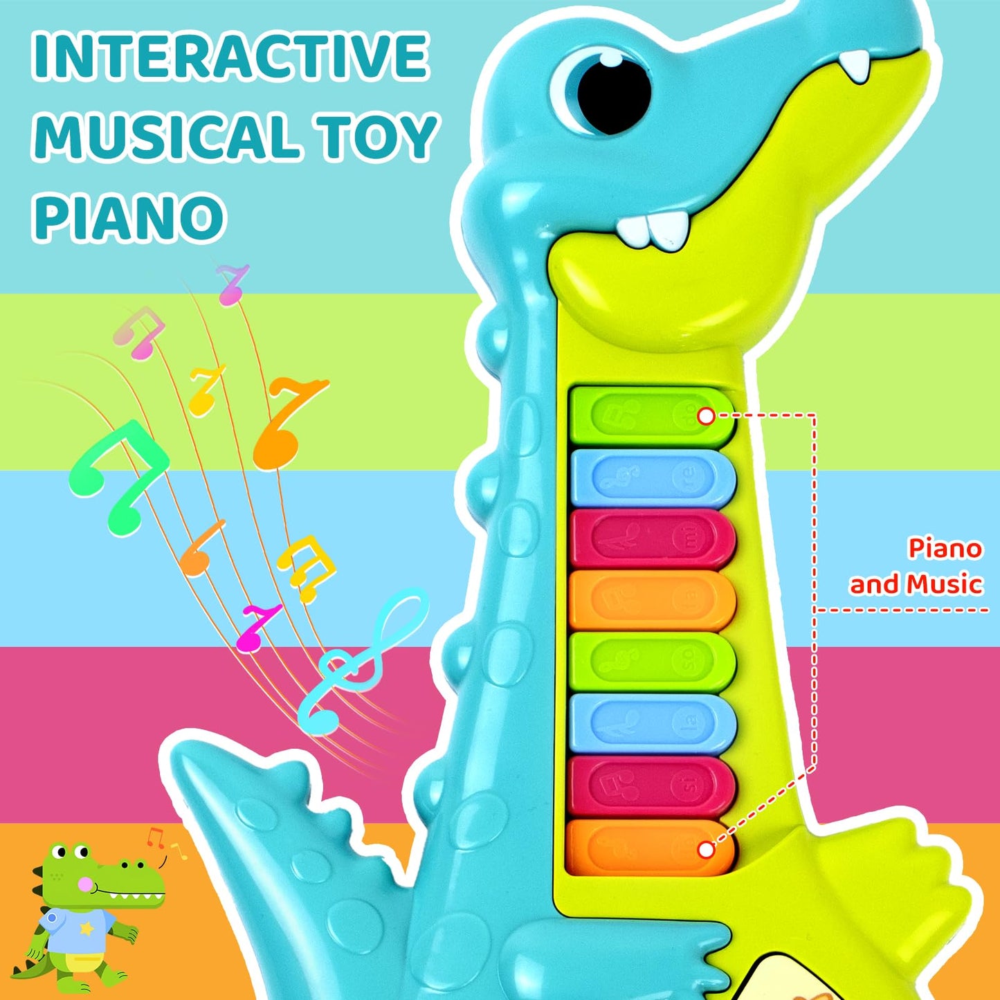 Marstone Toddler Toys for 1 Year Old Boy and Girl Gift: Baby Musical Toys 12-18 Months, Educational Piano Guitar for Toddlers 1-2 with Animals and Sounds, 1st First Gift for Birthday, Christmas, Xmas