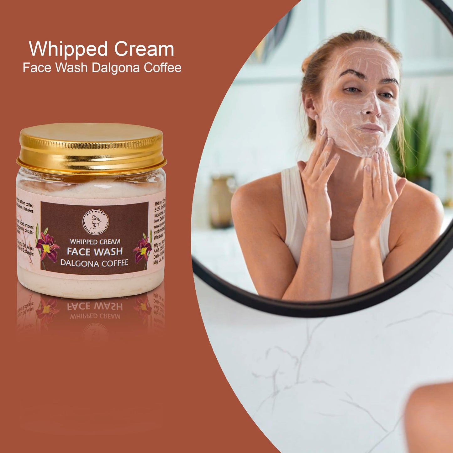 AATMANA Face Wash Dalgona Coffee | Hydrating Face Wash for Sensitive Skin, Removes Makeup & Gently Cleanses Without Over Drying