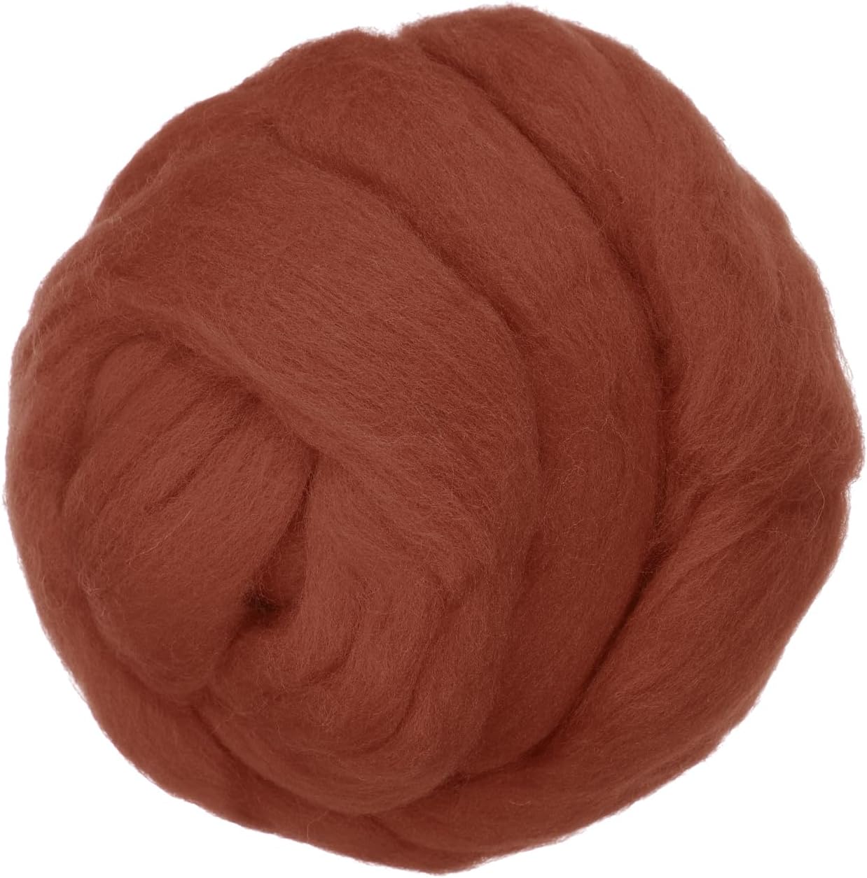 PATIKIL Wool Roving Yarn, 150G/5.3OZ Soft Felting Wool Pure Chunky Roving Yarn Bulk for Needle Felting Knitting Blanket Spinning Weaving DIY Craft, Red Brown