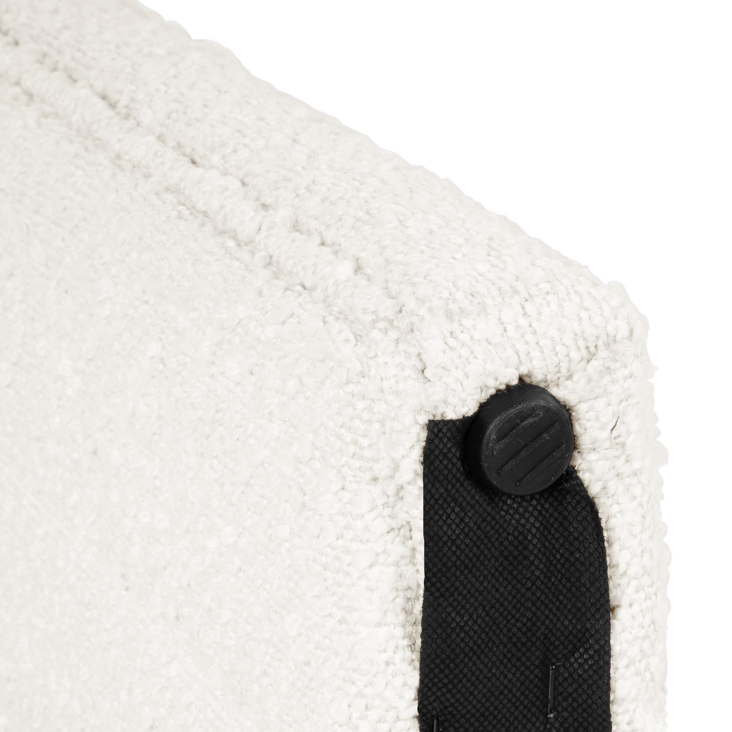 HomePop Modern Channel Tufted Ottoman Home Décor|Ottoman for Living Room & Bedroom - Cream Boucle