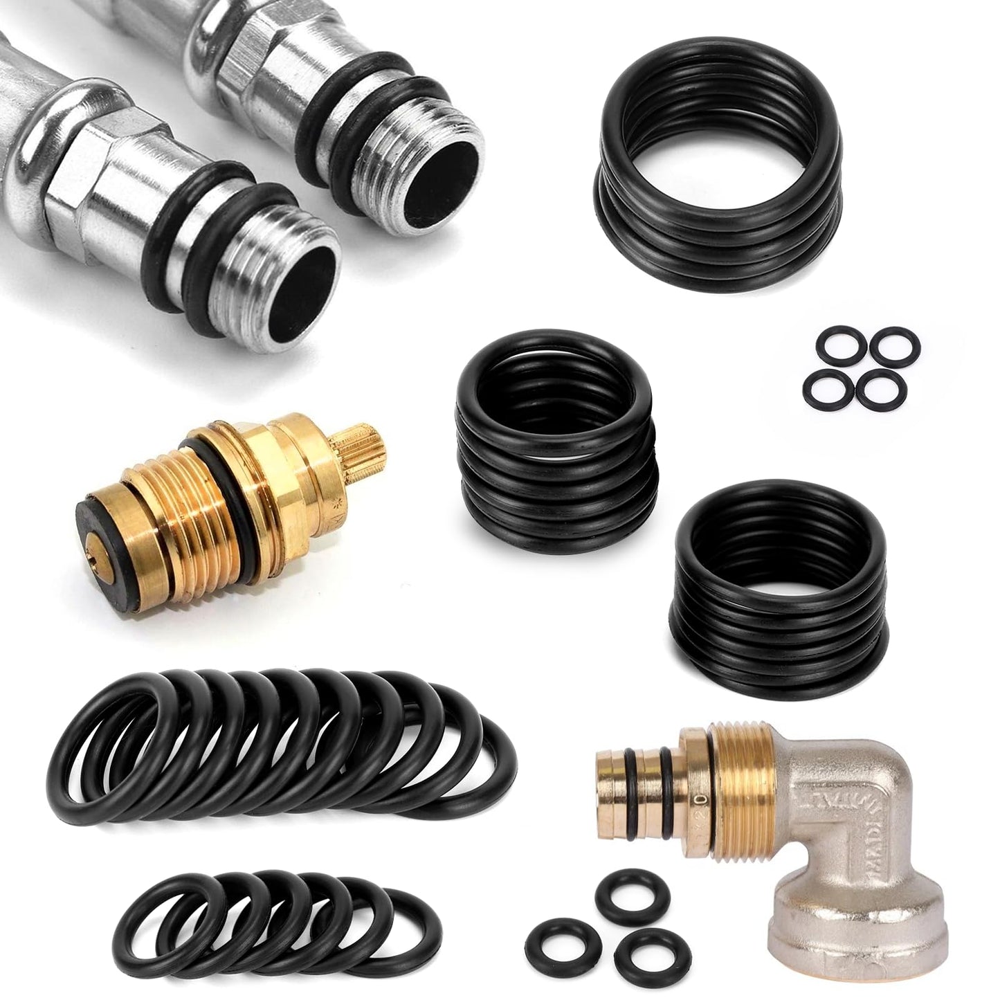 500 Pcs 20 Sizes O Ring Kit,Rubber O-Ring Assortment Kit, Rubber Washers Pressure Washer Gasket Rings Set for Plumbing Various Car Auto Vehicle Repair, Air or Gas Sealing Connections Resist