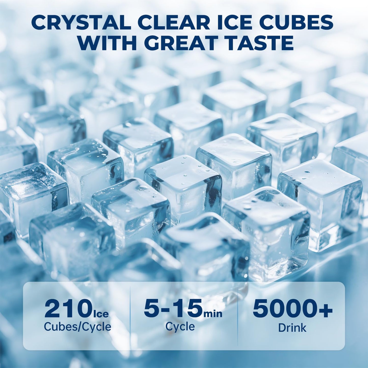 Commercial Ice Maker, 680 LBS/24h with 560 LBS Storage Bin, 210 Ice Cubes Ready in 5-15 min, Stainless Steel & Self Cleaning Industrial Ice Machine Perfect for Bar Restaurant Cafe