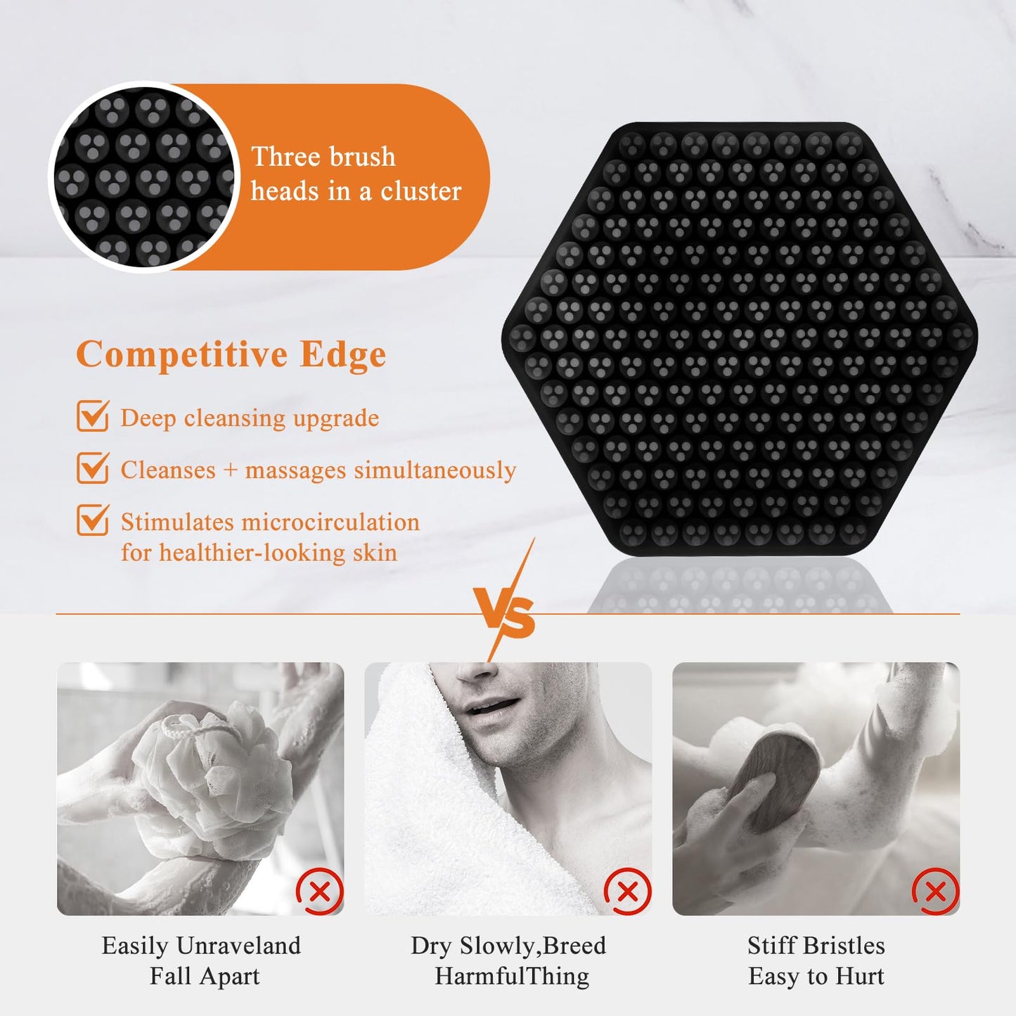 VWMYQ Silicone Face Scrubber for Men, Gentle Exfoliator Pad & Massager, Facial Cleansing Brush Silicone Face Wash Brush Removes