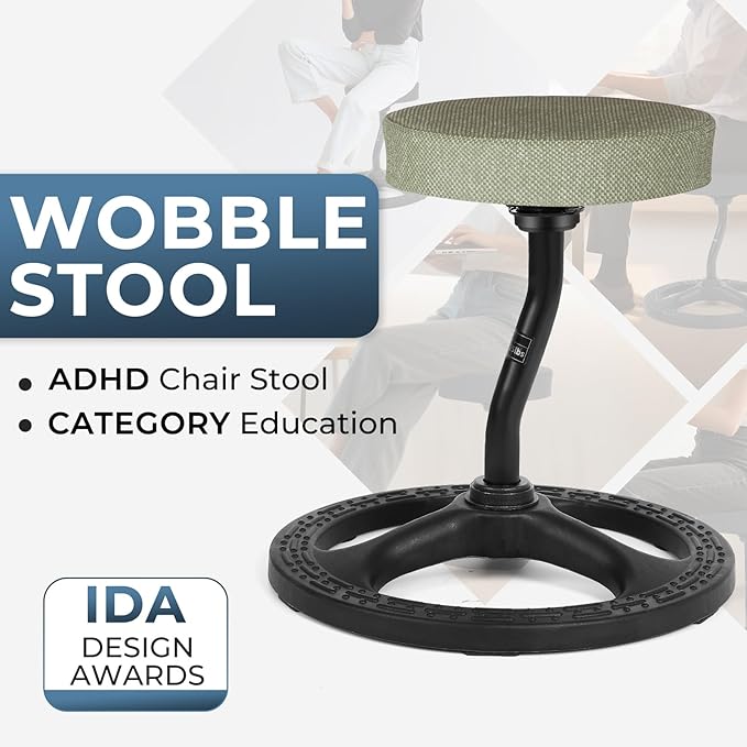 Upaloop ADHD Chair for Kids, Yoga Chairs for Adults, Wobble Stool Active Flexible Seating Desk Chair with Non-Slip Base and Washable Seat Cover for Stability, Balance, Yoga, Office, School, Classroom