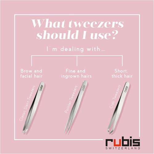 Rubis Classic Stainless Steel Slanted Tweezers for Precise Eyebrows and Hair Removal, The Gold Collection, Gold, 1K103