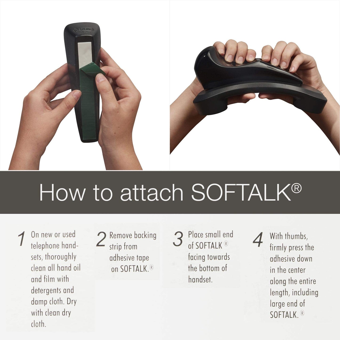 Softalk Ii Antibacterial Phone Shoulder Rest, Landline Office Telephone Accessory With Nonslip Ergo-Grip Cushion And Self-Adhesi