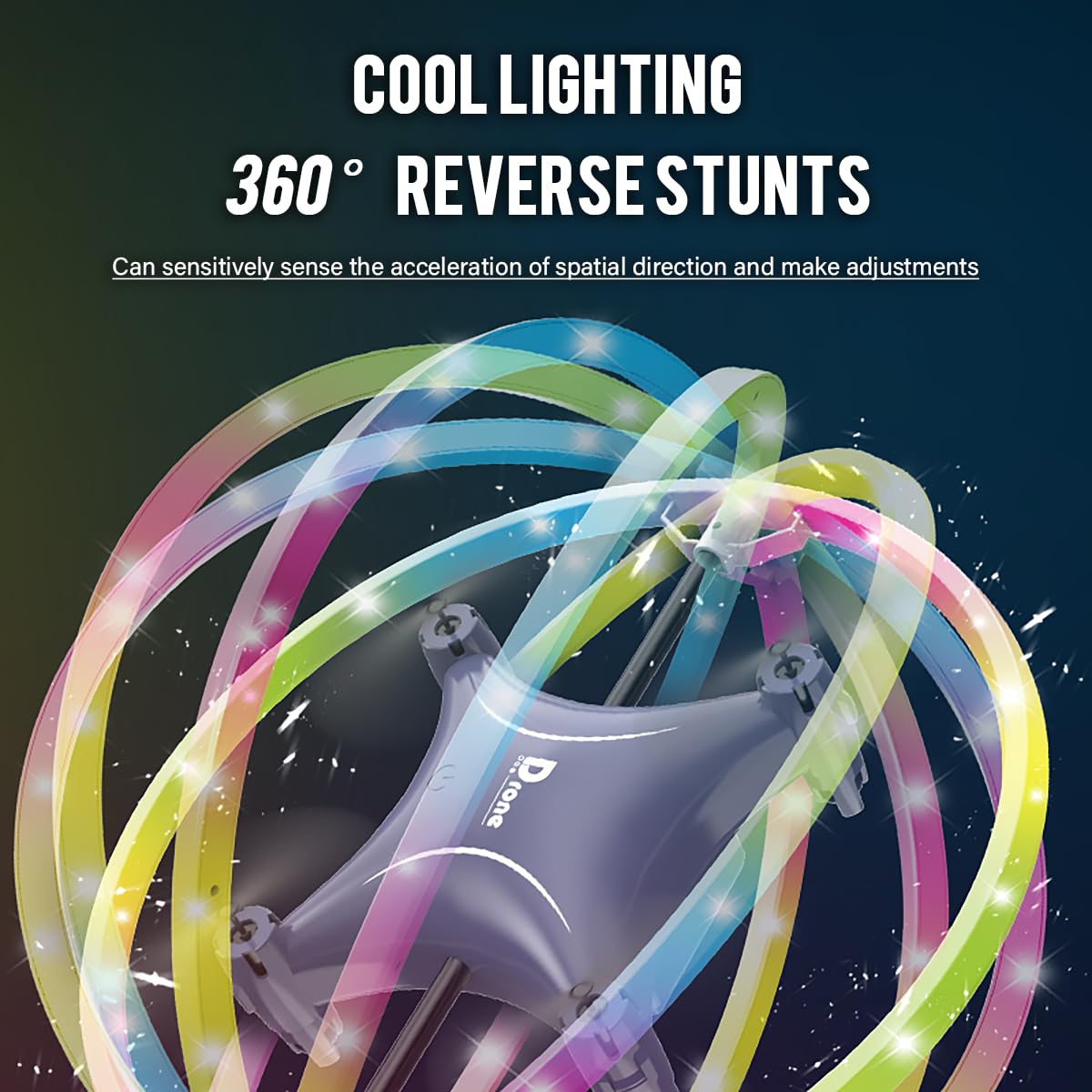Small Remote Control Drone Quadcopter, 360 Degree Flip LED Light, 90 Degree Circle Flight, 8-12 Years Old Children's toy Mini Drone Christmas Gift