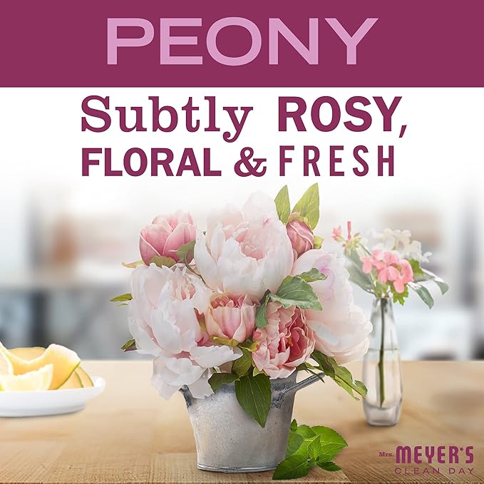 MRS. MEYER'S CLEAN DAY Room and Air Freshener Spray, Non-Aerosol Spray Bottle Infused with Essential Oils, Peony, 8 fl. oz - Pack of 3