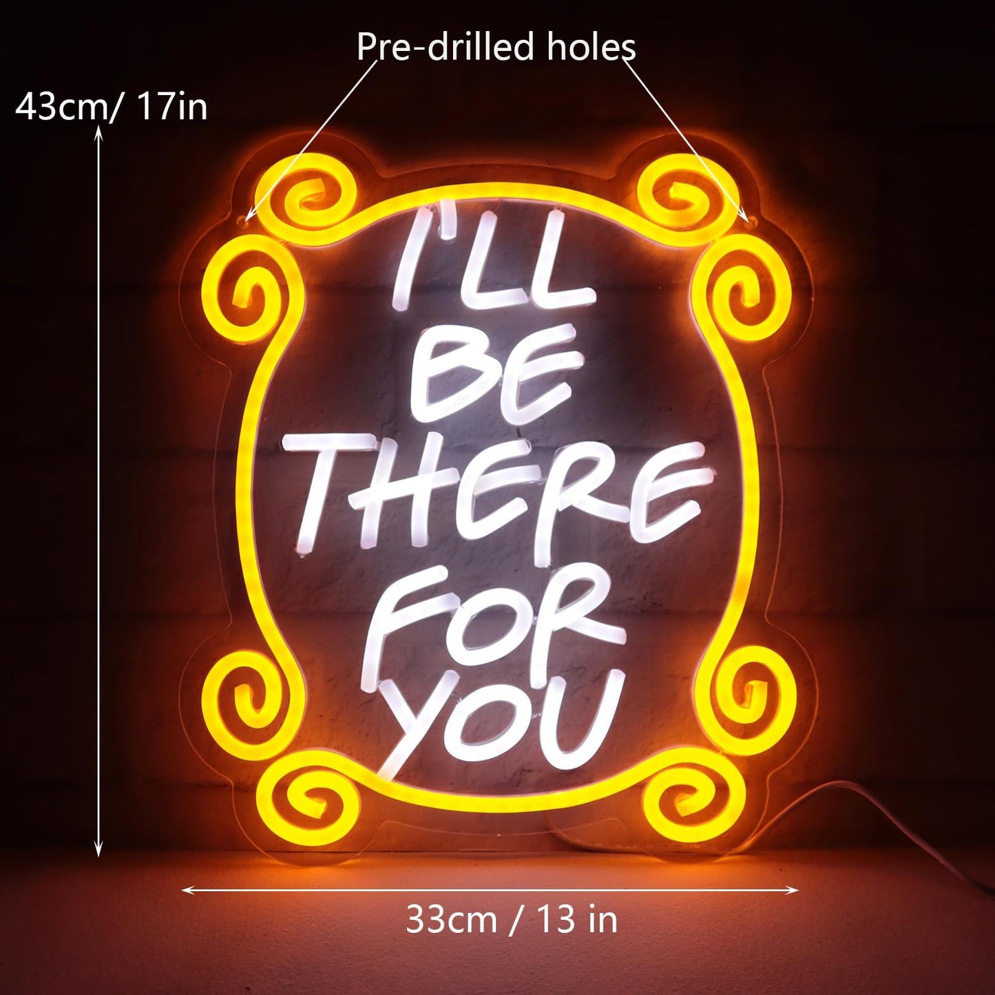 Tiabuy Friends TV Show Neon Signs, Monica's Door Neon Lights, Friends gifts I'll Be There for You Neon Sign for Wall Decor Dimmable LED Neon Signs for Birthday Gifts Party Day Decor 17 * 13 inch