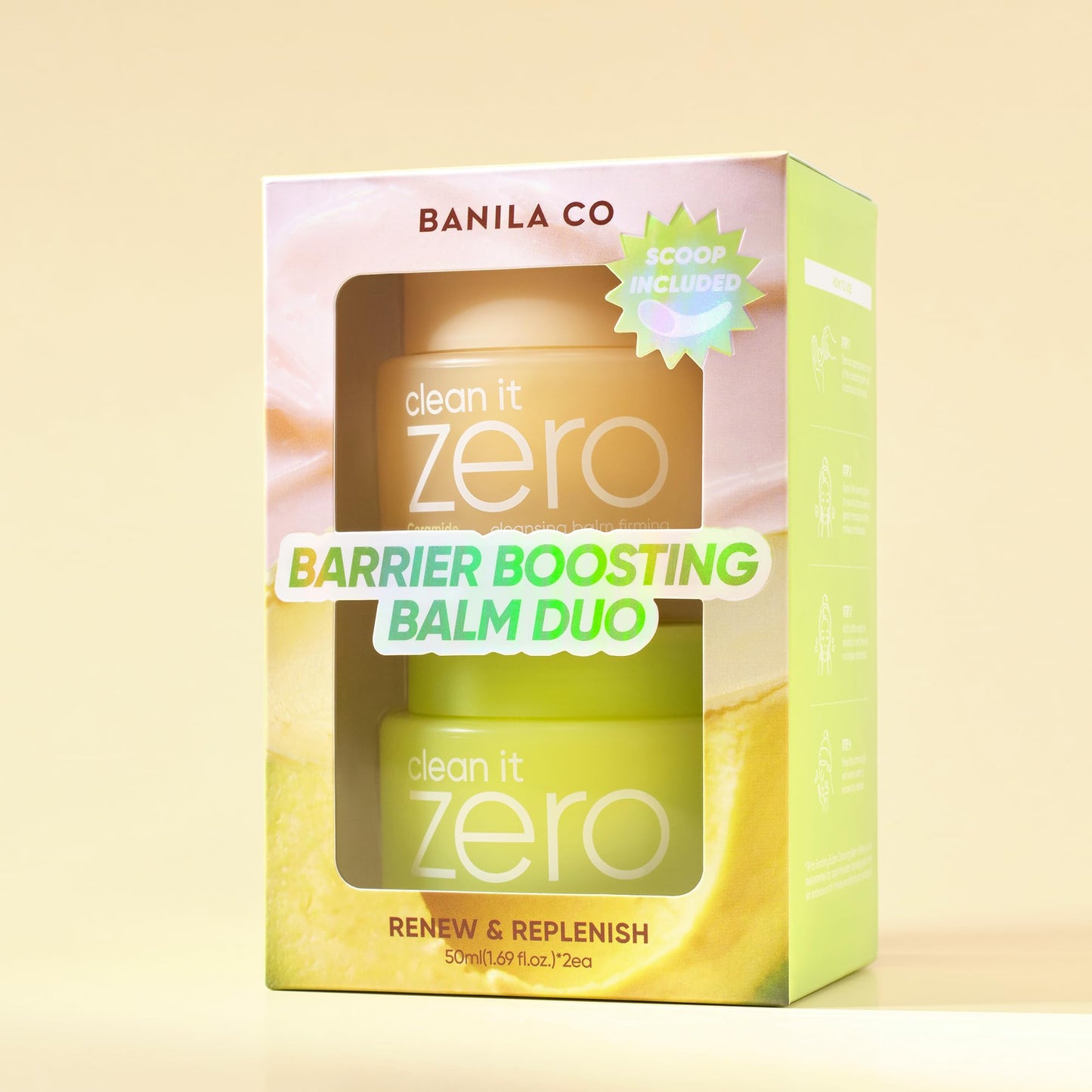BANILA CO Clean it Zero Barrier Boosting Balm Duo | Enriching Butter & Firming Cleansing Balms for Dry & Sensitive Skin | Hydrat