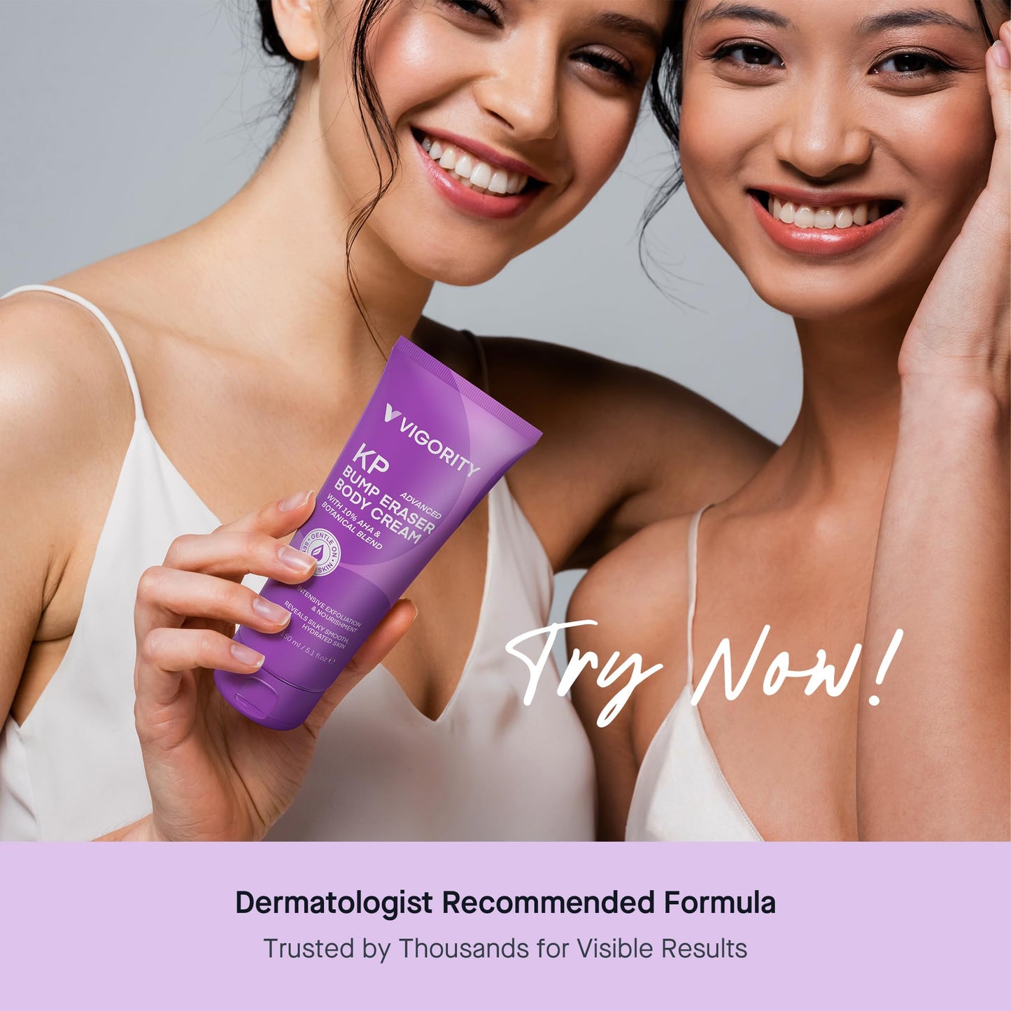 Vigority Keratosis Pilaris Treatment Cream with Lactic Acid - KP Body Bump Exfoliating Moisturizer for Rough, Bumpy, Dry & Flake