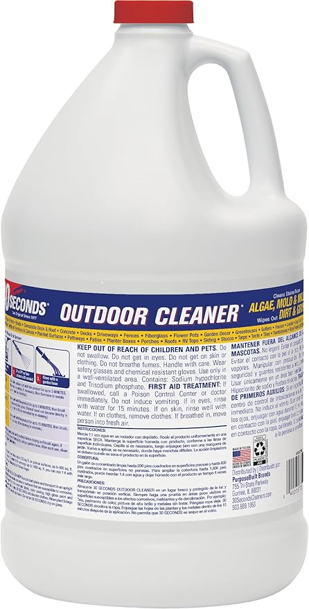 30 SECONDS Outdoor Mold & Mildew Stain Remover | Concentrate | 128 fl. oz. & Outdoor Cleaner 1 Gallon Pump Sprayer Bundle
