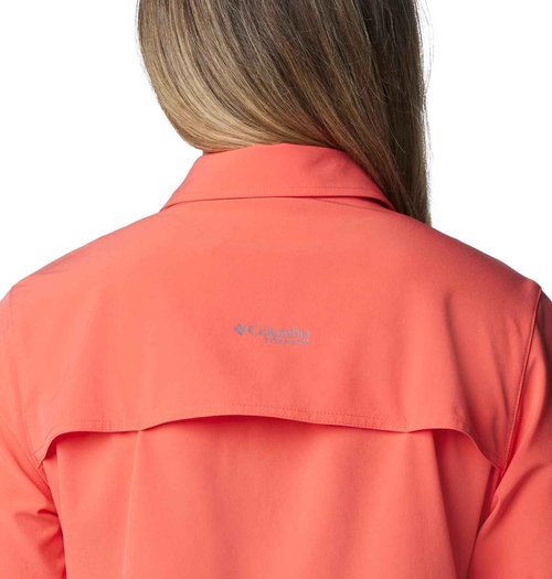 Columbia Women's Summit Valley Woven Long Sleeve Shirt, Juicy, Large