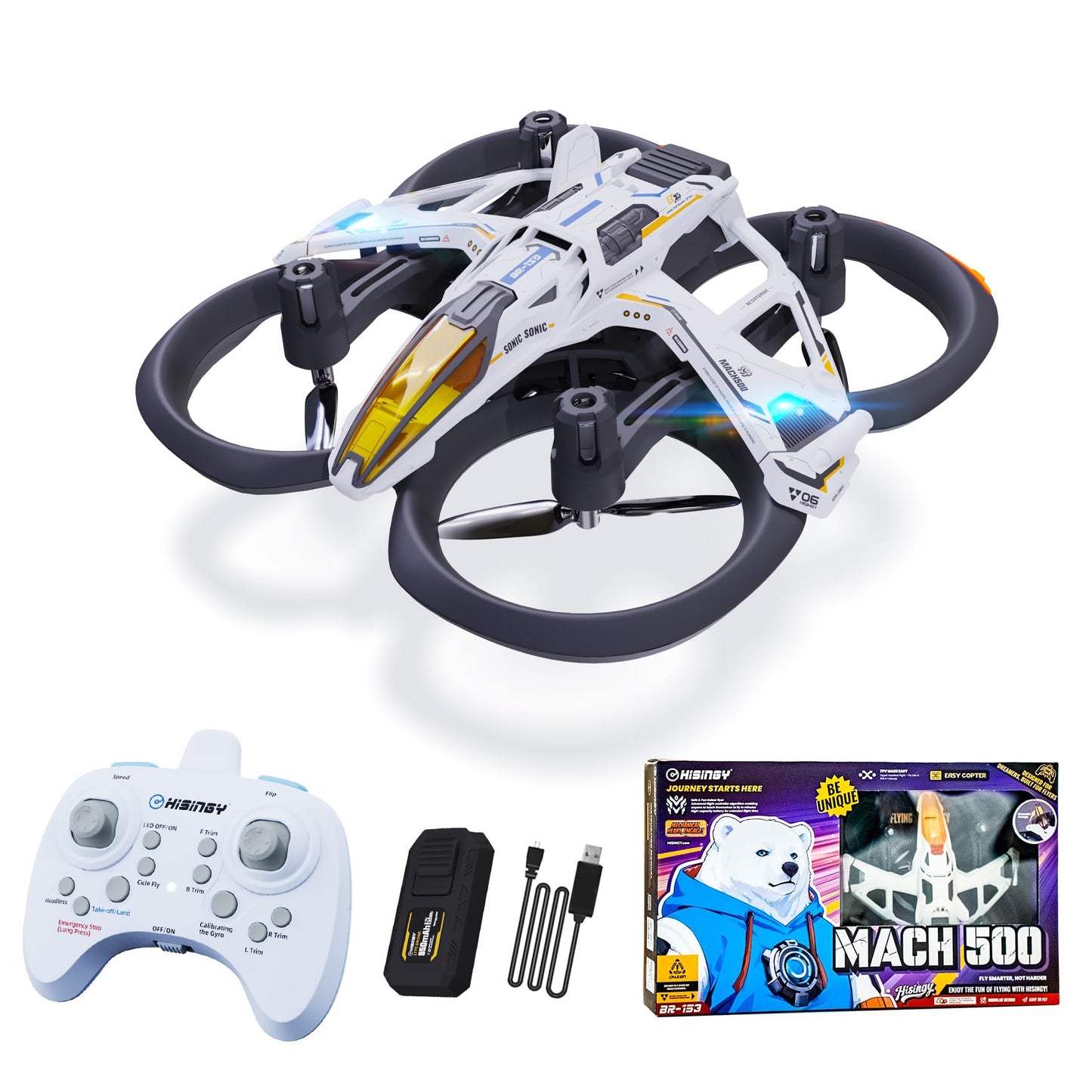 MACH 500 Tiny Drones for Kids, Mini Micro Nano Indoor RC Quadcopter for Age 8-12 10-15 12-14,Kids Drone with LED Light,Optical Flow Positioning,3 Speeds,Toys Gifts for Teen Boys Girls