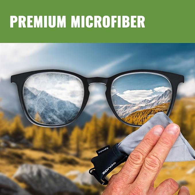 SPUDZ Classic Microfiber Lens Cleaner – Clip-On Pouch, Washable – for Binoculars, Scopes, Glasses, Screens | Mahi Mahi, 6 x 6 Inch