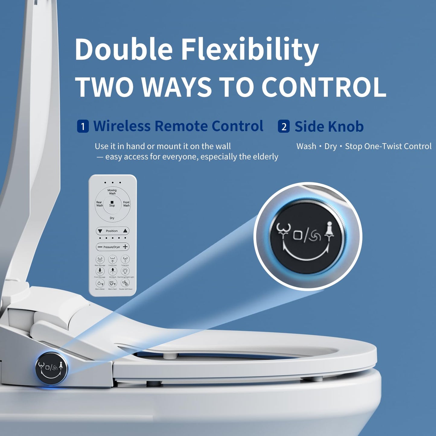 Jevinni Electric Bidet Toilet Seat Elongated, Heated Smart Bidet Seat with Instant Warm Water & Dryer, Self-Cleaning Nozzle, Soft Close Lid, Night Light-Adjustable Water Pressure for Men Women & Child