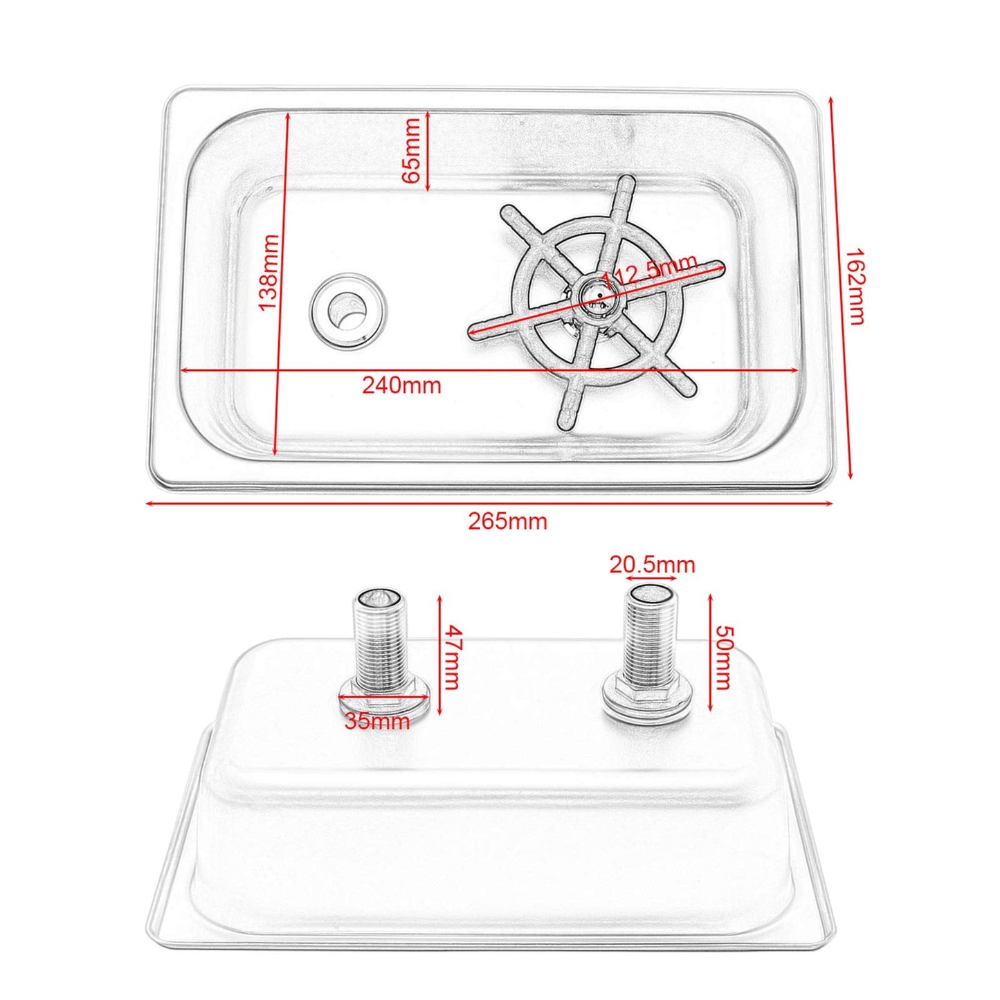 DIBTSA Pitcher Rinser, Automatic Glass Cup Washer, Stainless Steel Coffee Milk Tea Cup Cleaner Sink, for Home Kitchen Hotel Bar Restaurant (10.4x6.4x2.6 Inch)