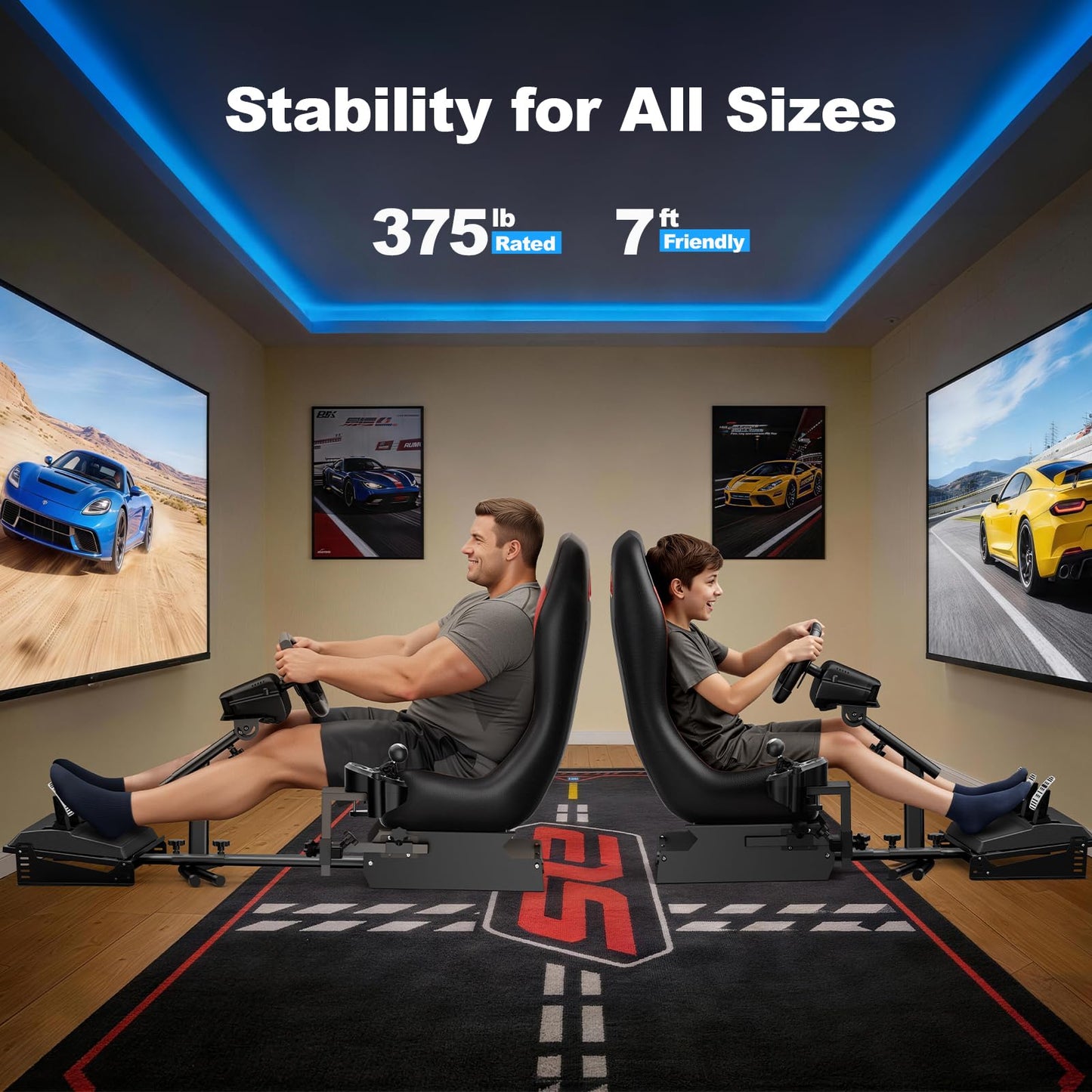 DIWANGUS Racing Simulator Cockpit with Reinforced Frame, Foldable Sim Racing Cockpit for Fanatec CSL DD, Logitech G29 G923 G920 G PRO RS50, MOZA R3 R21 R25 Thrustmaster, Fanatec, PS5, Xbox, PC