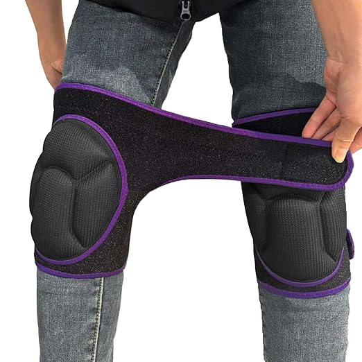 Garden Work Knee Pads for Adults, Soft Kneeling Pad for Women Gardeners, Scrubbing Floors & House Cleaning, Safety Men Knee Cushion for Chritmas for Flooring, Weeding, Crawling - Easy Fit & Clean - Purple (Large)