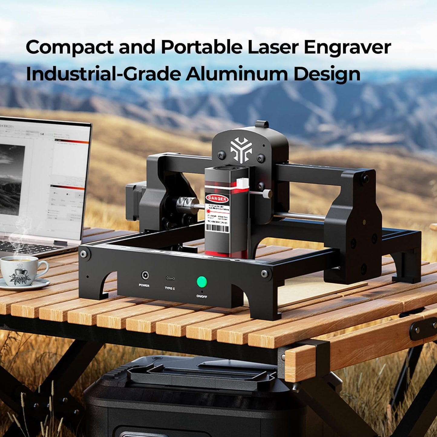 Laser Engraver Machine, 3500mW High Precision Laser Cutter and Engraving Machine, 130x130mm Working Area for Wood and Metal, DIY Laser Engraver